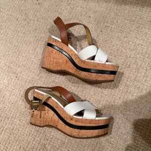 MICHAEL KORS CORK LEATHER PLATFORMS